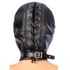 Fetish tentation Hood in leatherette with removable mask - maska bdsm