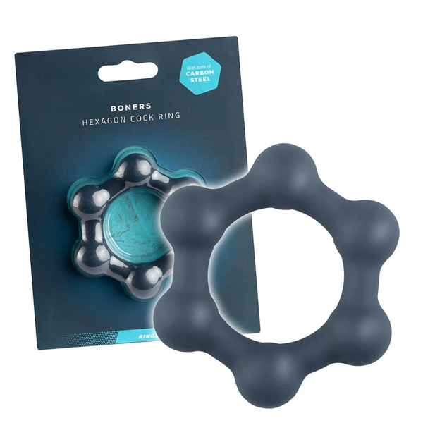 Boners Hexagon Cock Ring - elastyczny pierścień erekcyjny