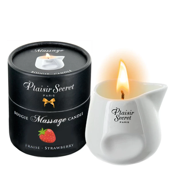 Plaisir secrets Bougie Candle STRAWBERRY - Świeca do masażu, zapach truskawek