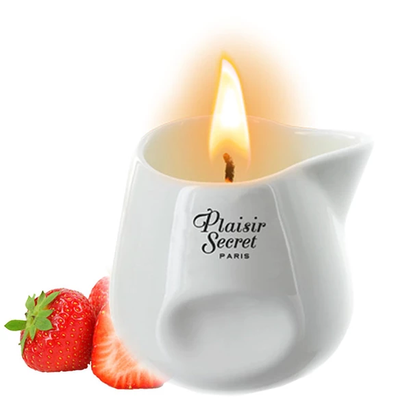Plaisir secrets Bougie Candle STRAWBERRY - Świeca do masażu, zapach truskawek