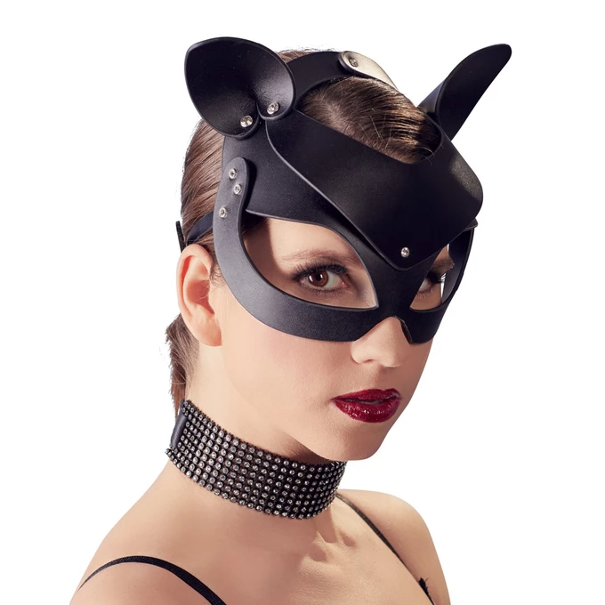 Bad Kitty Cat Mask Rhinestones - Maska BDSM na twarz