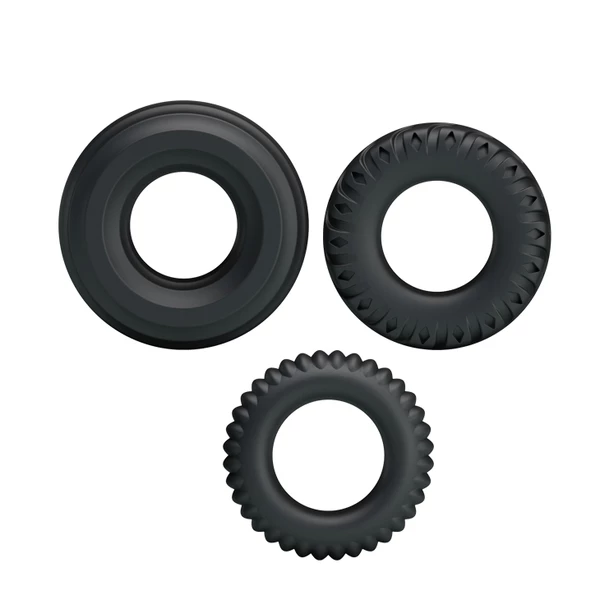 Baile Three Cock Rings Sets - zestaw elastycznych pierścieni erekcyjnych