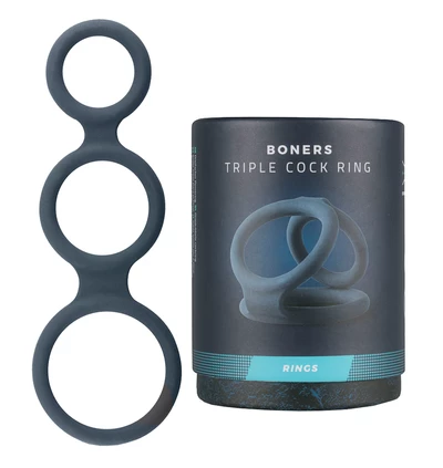 Boners TRIPLE COCK RING - elastyczny pierścień erekcyjny