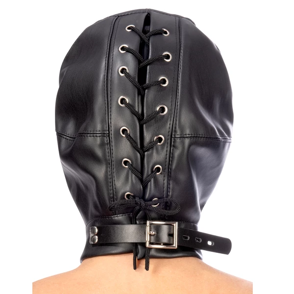 Fetish tentation Hood in leatherette with removable gag - maska bdsm