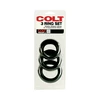 Colt 3 Ring Set Black-Zestaw elastycznych pierścieni erekcyjnych