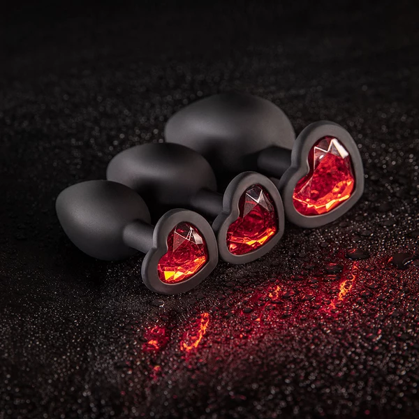 Blush Luxe Bling Plugs Training Kit Red Gems  - sada análních kolíků