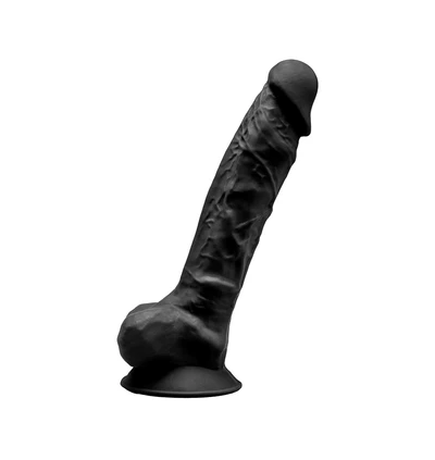 Cnex SD Model 1 - 8' Black Thermo - Dildo klasyczne termoaktywne, czarne