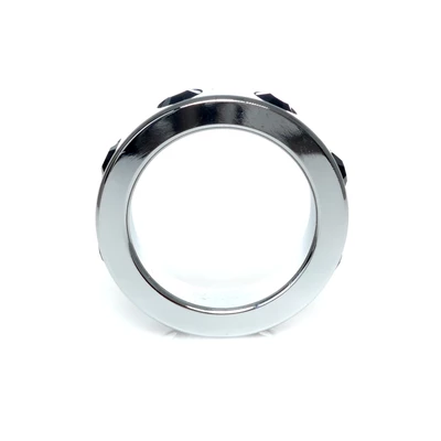 Boss Series Metal Ring Black Diamonds M - Metalowy pierścień erekcyjny