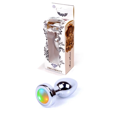Jewellery Disco Flashlight - Świecący korek analny LED, Srebrny