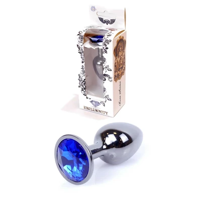 Boss Series Jewellery Dark Silver Dark Blue  - Modrý anální kolík