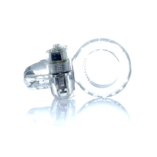 Boss Series Rabbit Vibro Cockring Clear - Wibrujący pierścień erekcyjny, przezroczysty