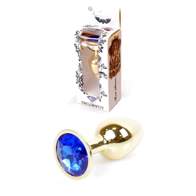 Boss Series Jewellery Gold Dark Blue  - Modrý anální kolík