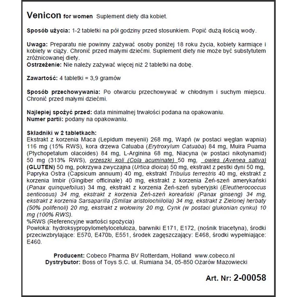 Cobeco Venicon For Women Eu - środek zwiększający libido