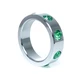 Boss Series Metal Ring Green Diamonds L  - kovový erekční kroužek