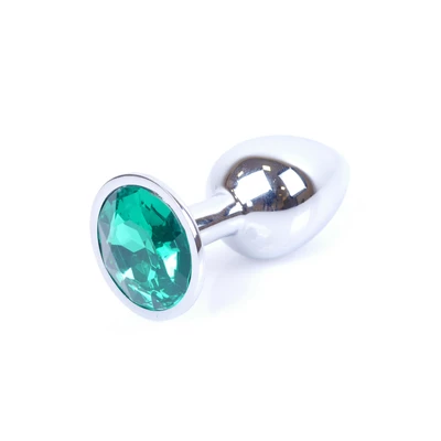 Boss Series Jewellery Silver Green - Korek analny, zielony