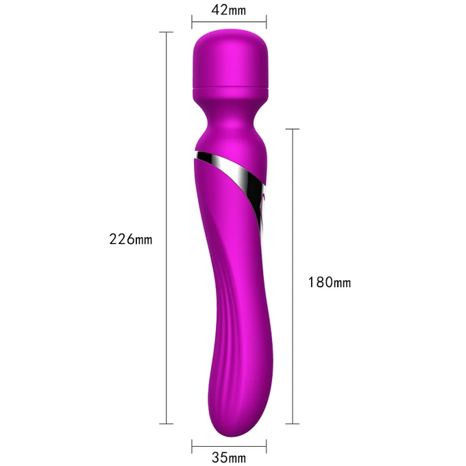 Boss Series Silicone Dual Massager 7 - Wibrator wand / klasyczny, fioletowy