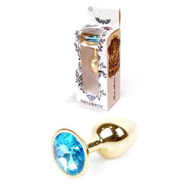 Boss Series Jewellery Gold Light Blue - Korek analny, błękitny