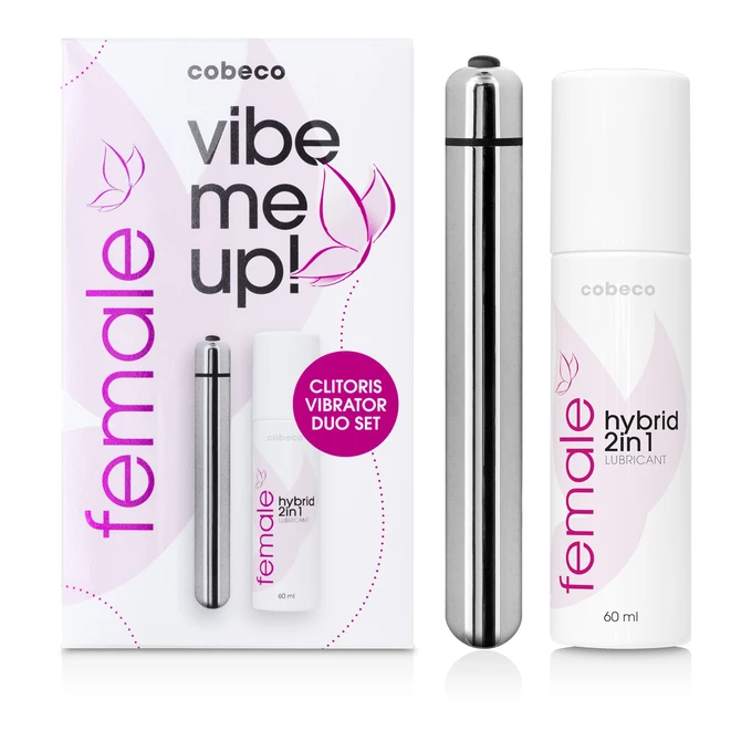 Cobeco Female Vibe Me Up Vibrator Duoset (60Ml) - zestaw wibrator i lubrykant