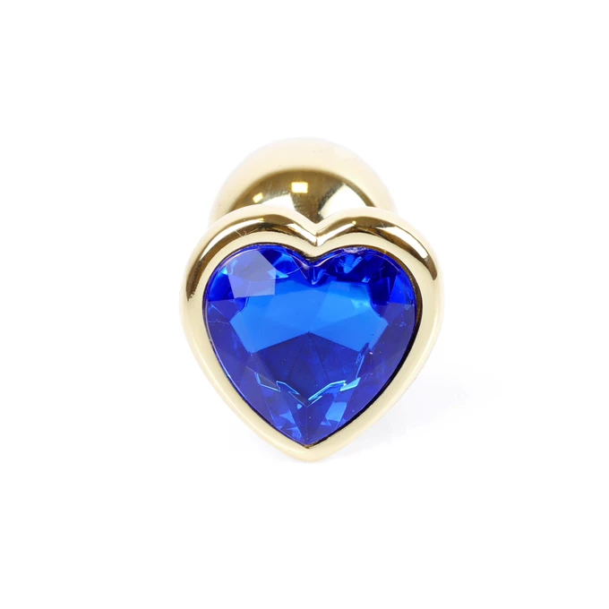 Boss Series Jewellery Gold Heart Dark Blue - Korek analny, fioletowy