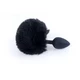 Boss Series Jewellery Silikon Plug Bunny Tail Black  - Černý anální kolík s ocasem