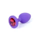 Boss Series Jewellery Purple Silikon Plug Small Red Diamond  - Anální kolík fialový