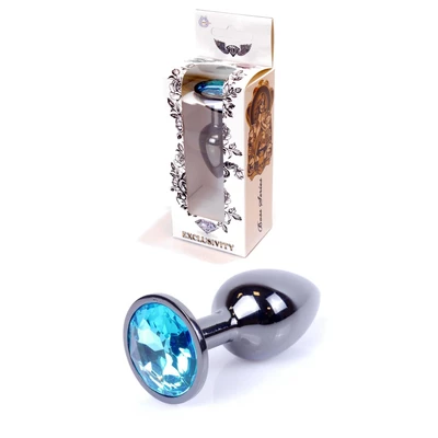 Boss Series Jewellery Dark Silver Light Blue  - Anální kolík modrý