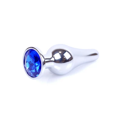 Boss Series Jewellery Silver Butt Dark Blue - Korek analny, niebieski