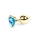 Boss Series Jewellery Gold Heart Light Blue  - Anální kolík fialový