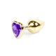 Boss Series Jewellery Gold Heart Purple  - Anální kolík fialový