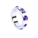 Boss Series Metal Cock Ring With Purple Diamonds Large  - zdobený kovový erekční kroužek