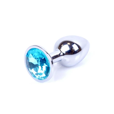 Boss Series Jewellery Silver Light Blue - Korek analny, błękitny