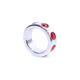 Boss Series Metal Cock Ring With Red Diamonds Small  - zdobený kovový erekční kroužek