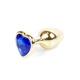 Boss Series Jewellery Gold Heart Dark Blue  - Anální kolík fialový