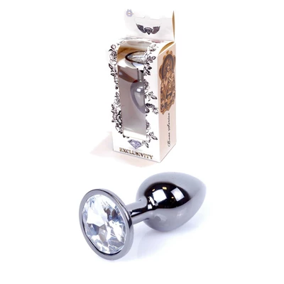 Boss Series Jewellery Dark Silver Clear  - Průhledný anální kolík