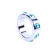 Boss Series Metal Cock Ring With Light Blue Diamonds Medium  - zdobený kovový erekční kroužek