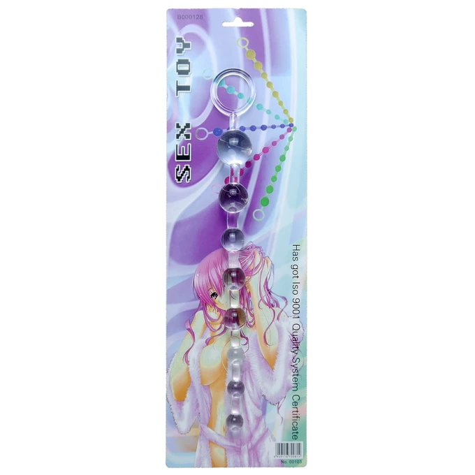 Boss Series Jelly Anal 10 Beads Clear - Koraliki analne, przezroczyste
