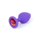 Boss Series Jewellery Purple Silikon Plug Medium Red Diamond  - Anální kolík fialový