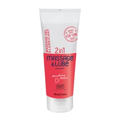 HOT Massage &amp; Glide Gel 2 In 1 200 Ml, Strawberry  - masážní gel