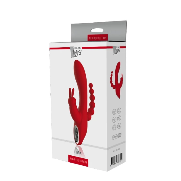 Dream Toys Red Revolution Hera - Wibrator króliczek do potrójnej stymulacji