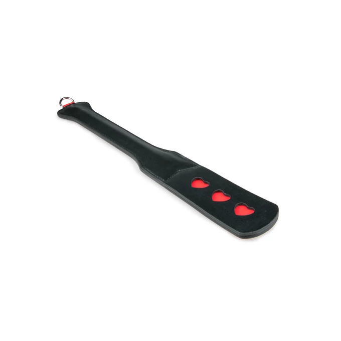 Easy Toys Long Leather Paddle With Heart - Packa do klapsów
