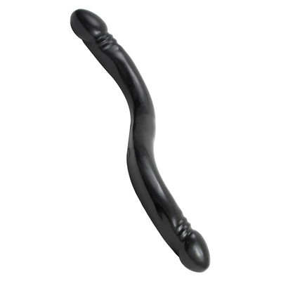 Doc Johnson Smooth Double Header Black 18 Inch - Dildo podwójne, czarne