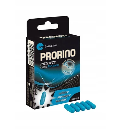 HOT Prorino Men Black Line Potency Caps - 5szt - środek zwiększający libido