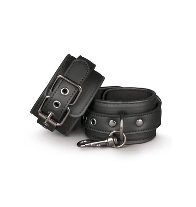 Easy Toys Black Leather Handcuffs - Kajdanki