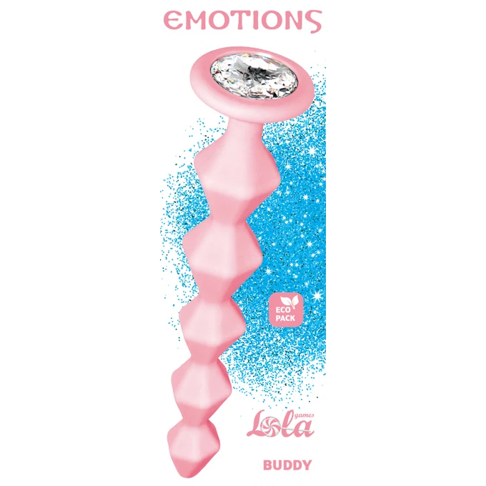 Lola Games Anal Bead With Crystal Emotions Buddy Pink - Koraliki analne z kryształem, r ożowe