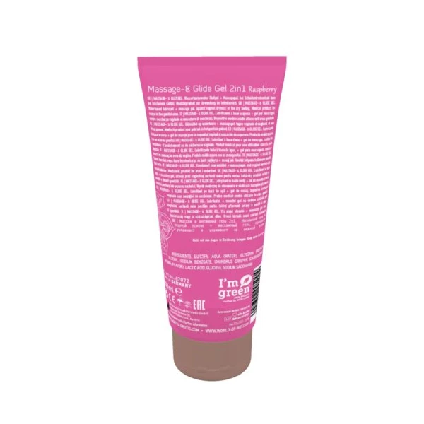 HOT Shiatsu 2In1 Massage Glide Gel Raspberry Scent 200Ml. - Żel do masażu