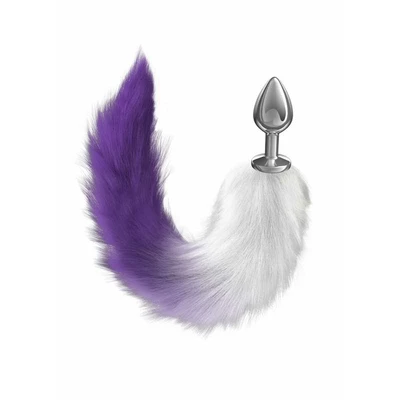 Lola Games Anal Plug Diamond Galaxy Purple - Korek analny z ogonem, fioletowy