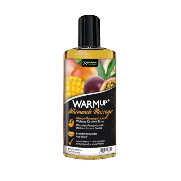 JoyDivision Warmup Mango + Maracuya, 150 Ml - Rozgrzewający olejek do masażu, mango