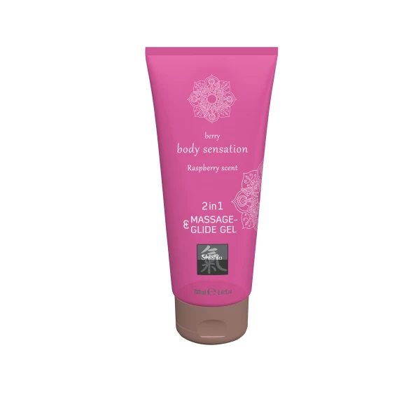 HOT Shiatsu 2In1 Massage Glide Gel Raspberry Scent 200Ml. - Żel do masażu