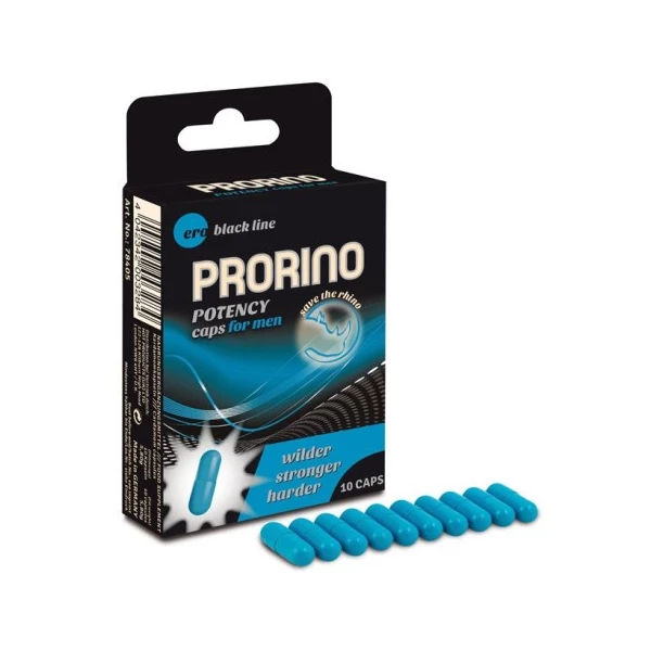 HOT Prorino Men Black Line Potency Caps - 10 szt - środek zwiększający libido