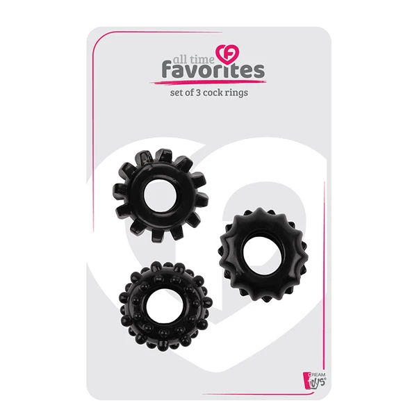 Dream Toys All Time Favorites Set Of 3 Cockrings - Zestaw elastycznych pierścieni erekcyjnych